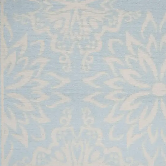 Light Blue Floral Power Loom Area Rug Photo 9