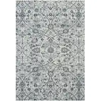 Photo of Light Blue Floral Power Loom Area Rug