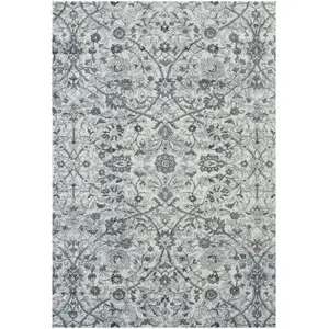 Photo of Light Blue Floral Power Loom Area Rug