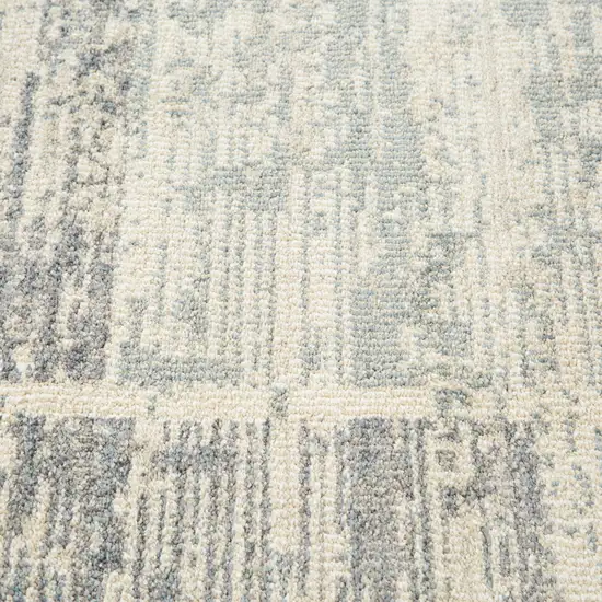 Light Blue Geometric Power Loom Area Rug With Fringe Photo 9