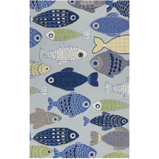 Light Blue School Of Fish Indoor Area Rug Photo 1