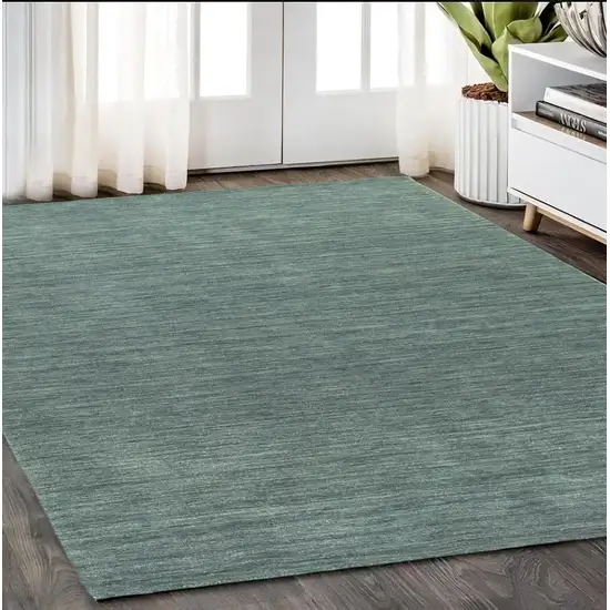 Light Blue Wool Hand Tufted Area Rug Photo 1