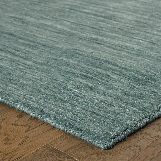 Light Blue Wool Hand Tufted Area Rug Photo 7