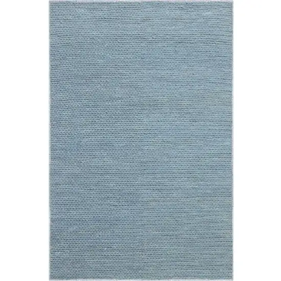 Light Blue Wool Handmade Stain Resistant Area Rug Photo 1