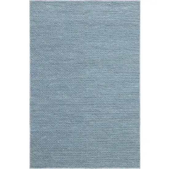 Light Blue Wool Handmade Stain Resistant Area Rug Photo 1