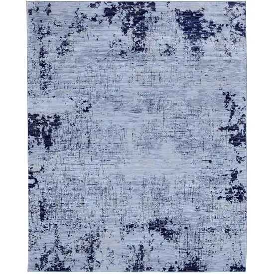 Light Blue and Black Abstract Power Loom Area Rug Photo 5