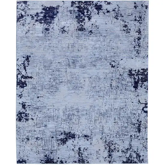 Light Blue and Black Abstract Power Loom Area Rug Photo 2