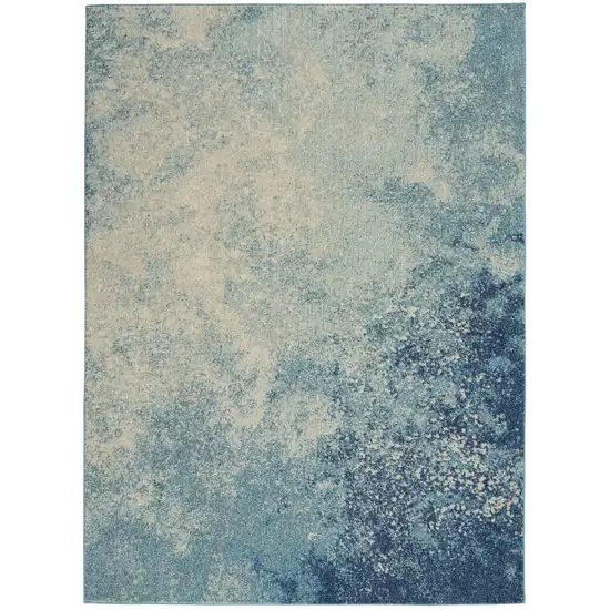 Light Blue and Ivory Abstract Sky Area Rug Photo 1