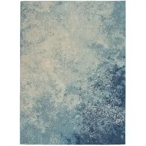 Photo of Light Blue and Ivory Abstract Sky Area Rug