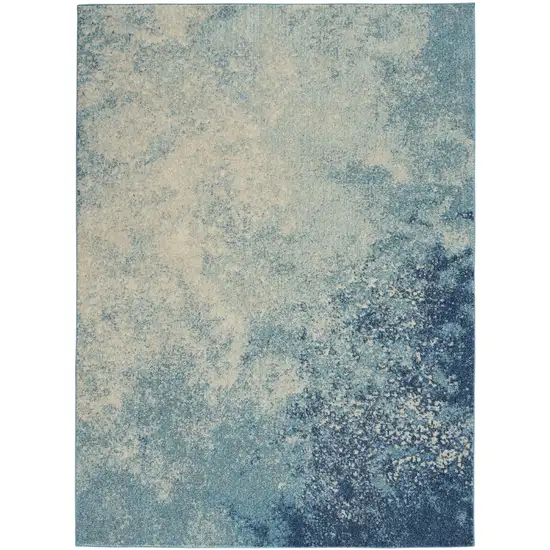 Blue And Ivory Abstract Area Rug Photo 1