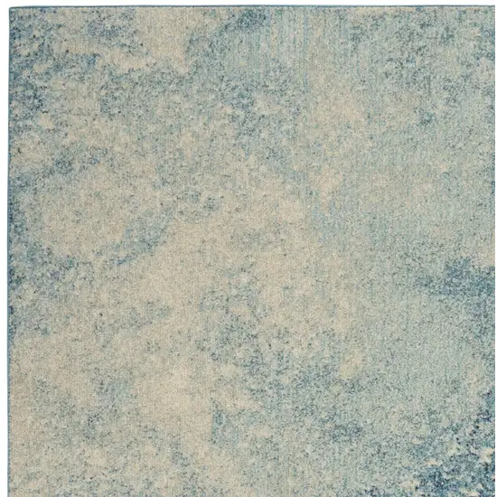 Blue And Ivory Abstract Area Rug Photo 3