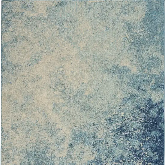 Blue And Ivory Abstract Area Rug Photo 4