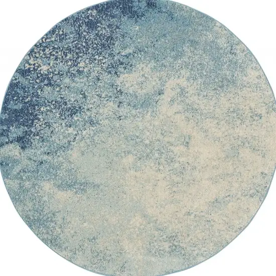 Light Blue and Ivory Abstract Sky Area Rug Photo 9