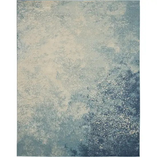 Light Blue and Ivory Abstract Sky Area Rug Photo 1
