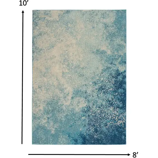 Light Blue and Ivory Abstract Sky Area Rug Photo 4