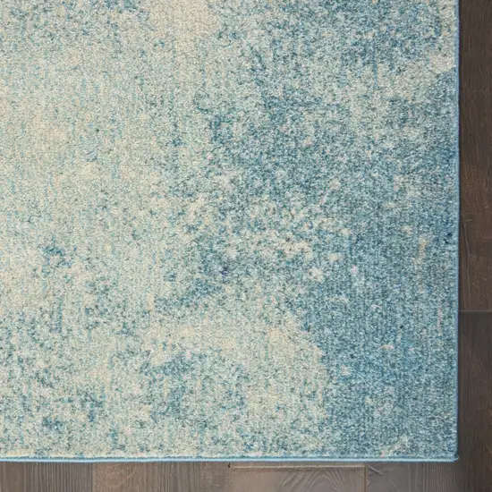 Blue And Ivory Abstract Area Rug Photo 3