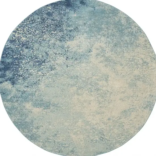 Light Blue and Ivory Abstract Sky Area Rug Photo 8