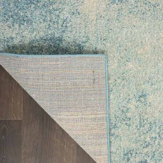 Blue And Ivory Abstract Area Rug Photo 5