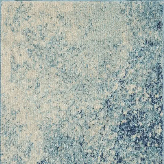 Blue And Ivory Abstract Area Rug Photo 4