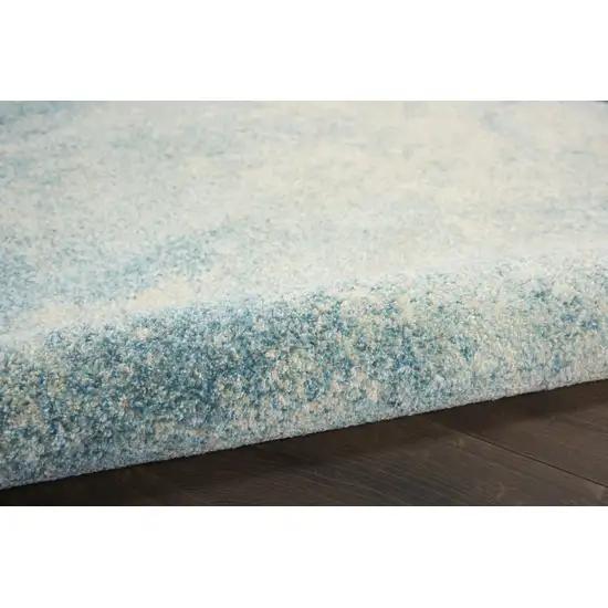 Light Blue and Ivory Abstract Sky Scatter Rug Photo 3