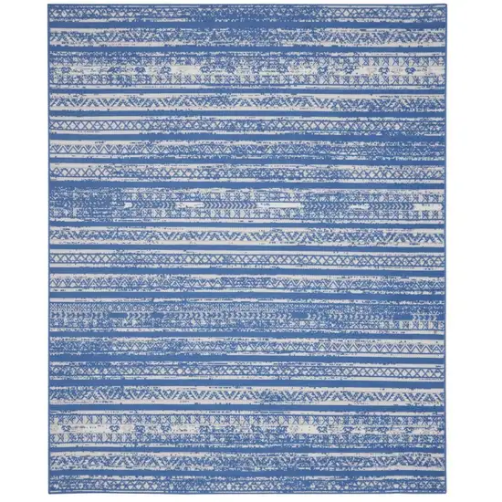 Light Blue Geometric Dhurrie Area Rug Photo 2