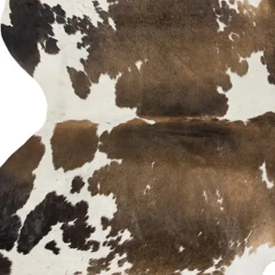 Light Brown and White Cowhide Hand Knotted Area Rug Photo 4