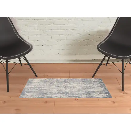 Light Gray Abstract Power Loom Area Rug Photo 2