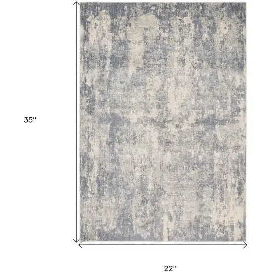 Light Gray Abstract Power Loom Area Rug Photo 6