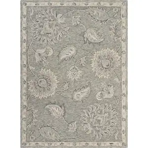 Photo of Light Gray Floral Area Rug