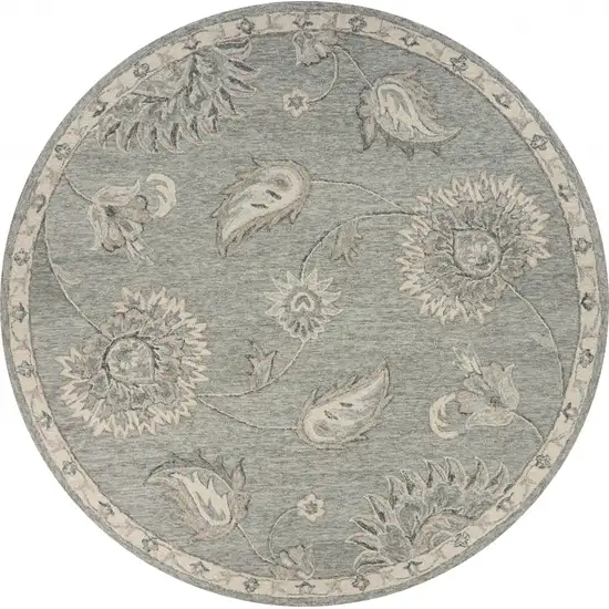 Light Gray Floral Area Rug Photo 1