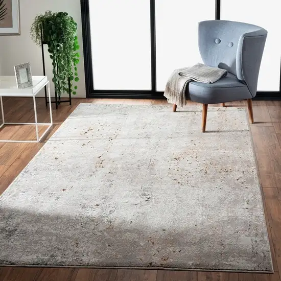 Light Gray Modern Abstract Area Rug Photo 7