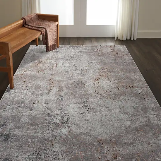 Light Gray Modern Abstract Area Rug Photo 8