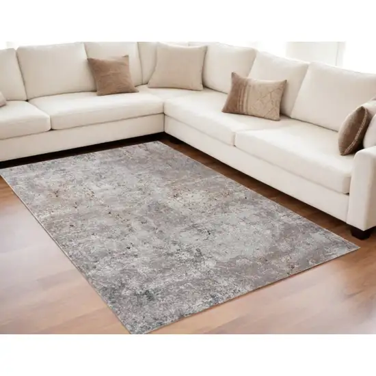 Light Gray Modern Abstract Area Rug Photo 2