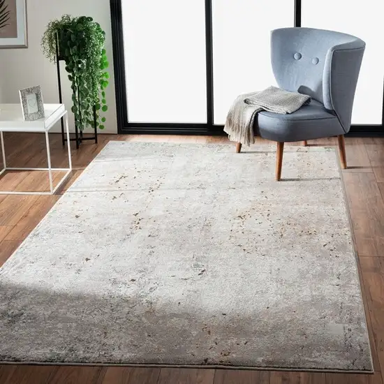 Light Gray Modern Abstract Area Rug Photo 7