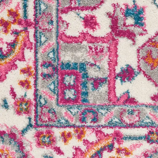 Pink And Gray Power Loom Area Rug Photo 4