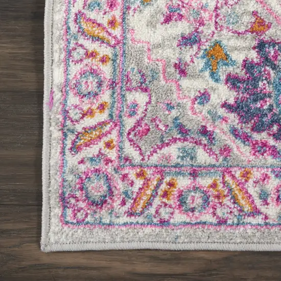 Pink And Gray Power Loom Area Rug Photo 9