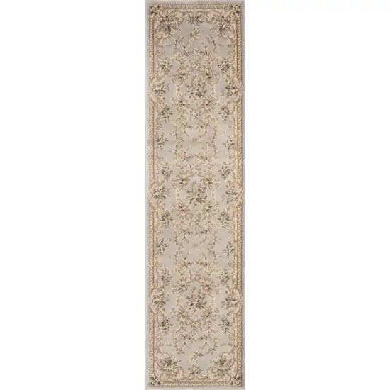 Light Grey Polypropylene Runner Rug Photo 3