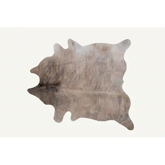Light Taupe And Brown Exotic Cowhide  Rug Photo 5