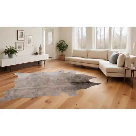Light Taupe And Brown Exotic Cowhide  Rug Photo 1