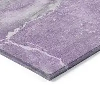 Photo of Lilac Abstract Washable Non Skid Indoor Outdoor Area Rug