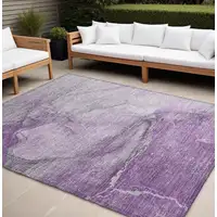 Photo of Lilac Abstract Washable Non Skid Indoor Outdoor Area Rug