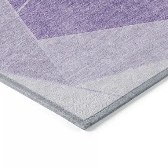 Lilac And Purple Geometric Washable Indoor Outdoor Area Rug Photo 3