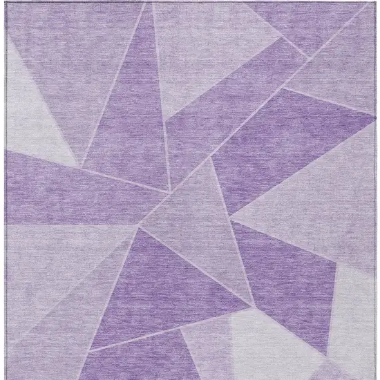 Lilac And Purple Geometric Washable Indoor Outdoor Area Rug Photo 5