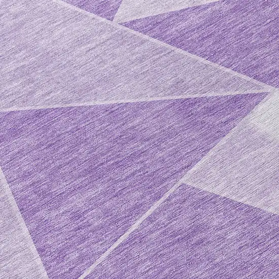 Lilac And Purple Geometric Washable Indoor Outdoor Area Rug Photo 9