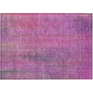 Photo of Lilac Striped Washable Non Skid Indoor Outdoor Area Rug