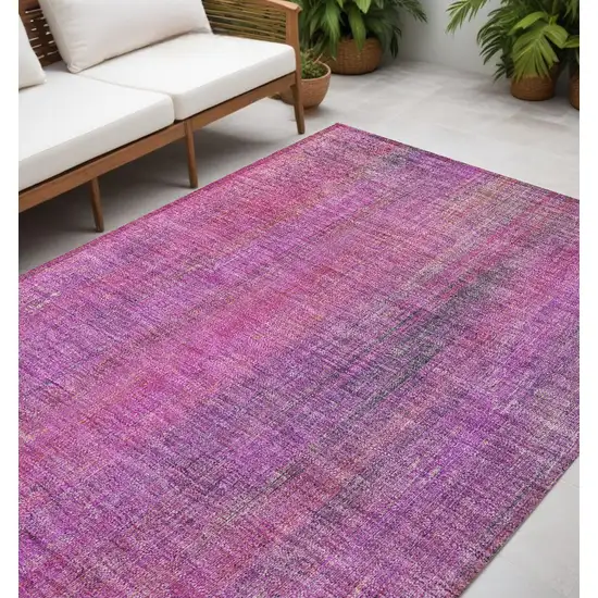 Lilac Striped Washable Non Skid Indoor Outdoor Area Rug Photo 1