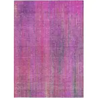 Photo of Lilac Striped Washable Non Skid Indoor Outdoor Area Rug