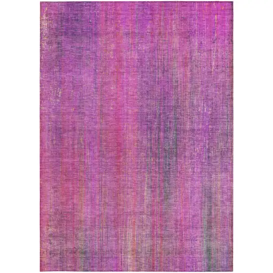 Lilac Striped Washable Non Skid Indoor Outdoor Area Rug Photo 5