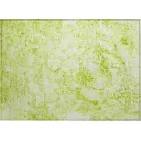 Photo of Lime Green Abstract Washable Non Skid Indoor Outdoor Area Rug