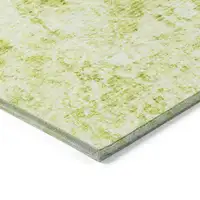 Photo of Lime Green Abstract Washable Non Skid Indoor Outdoor Area Rug